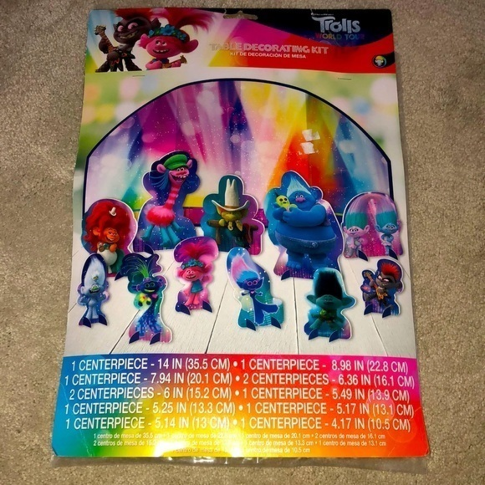 Trolls World Tour Birthday Party Table Decorating‎ Kit New